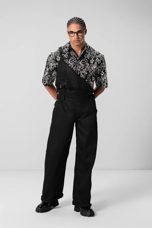 BLACK FLORAL PRINT SHIRT