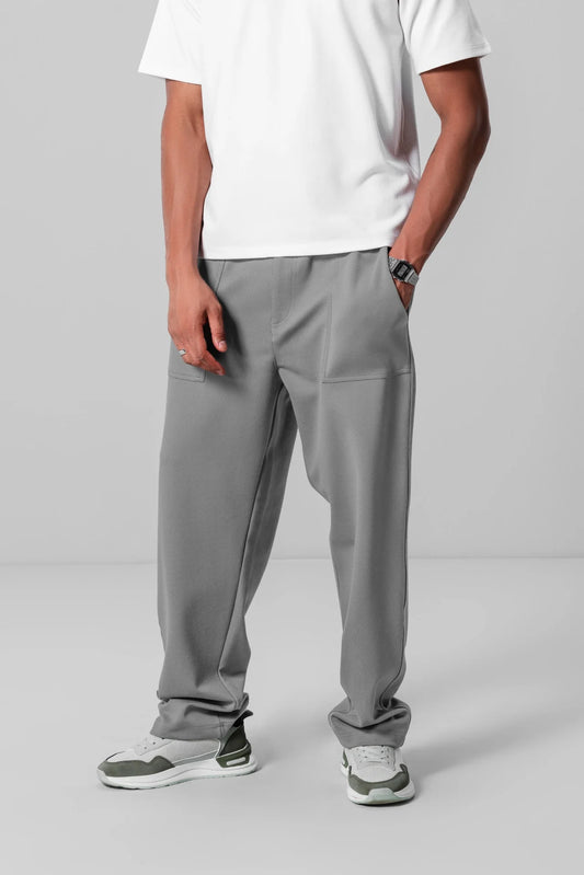 ASH GREY RELAXED TROUSERS